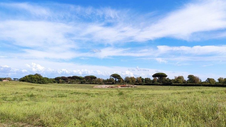 L'area del ritrovamento nel Parco Archeologico di Ostia Antica