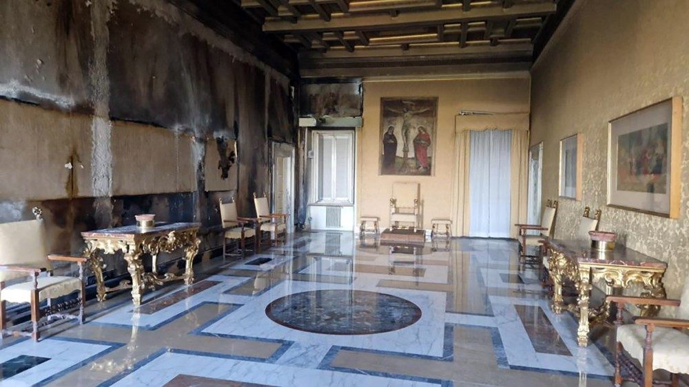 La Sala del Concistoro nelle Ville Pontificie di Castel Gandolfo (14 ottobre 2023)