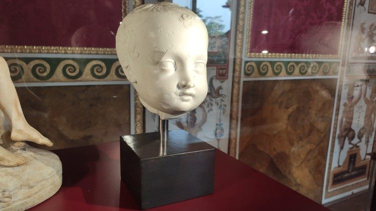 A. Canova, Testa di san Giovannino, post 1817-1821, calco in gesso, Sala delle Dame, Musei Vaticani