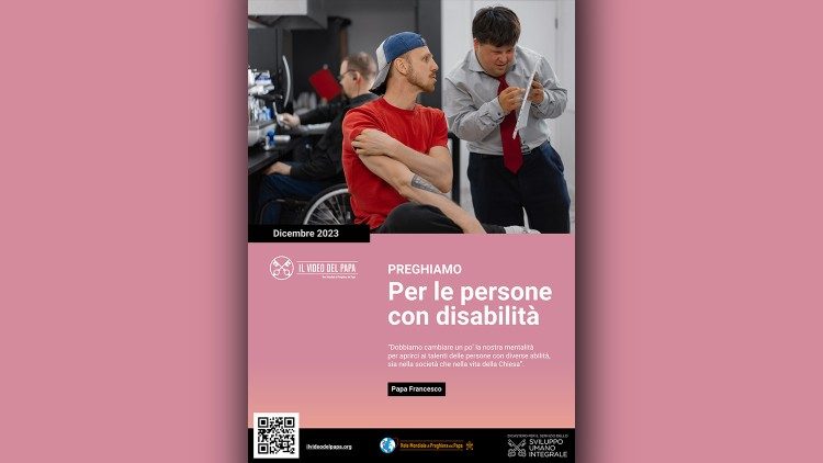 Il poster con l'intenzione di preghiera del Papa