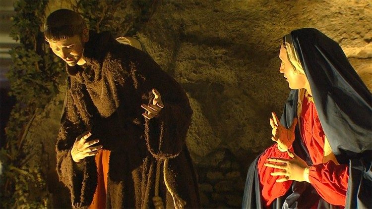 San Francesco e Maria nel presepe di Piazza San Pietro