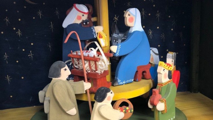 Un dettaglio del presepe ucraino
