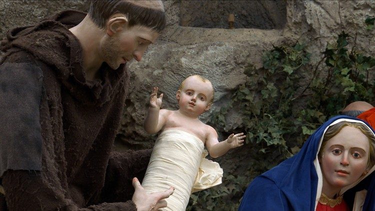 San Francesco con in braccio il Bambin Gesù