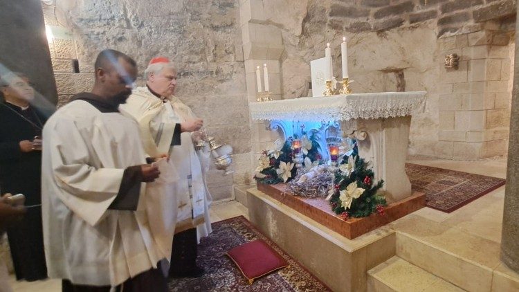 Il cardinale Konrad Krajewski a Nazareth